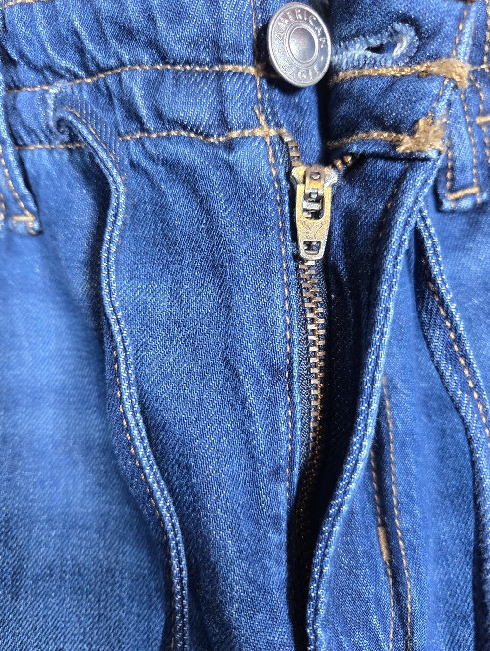 NEW American Eagle Dreamy Drape Ultra Wide Leg Denim Jeans Strigid Size 4/27 - Picture 5 of 14